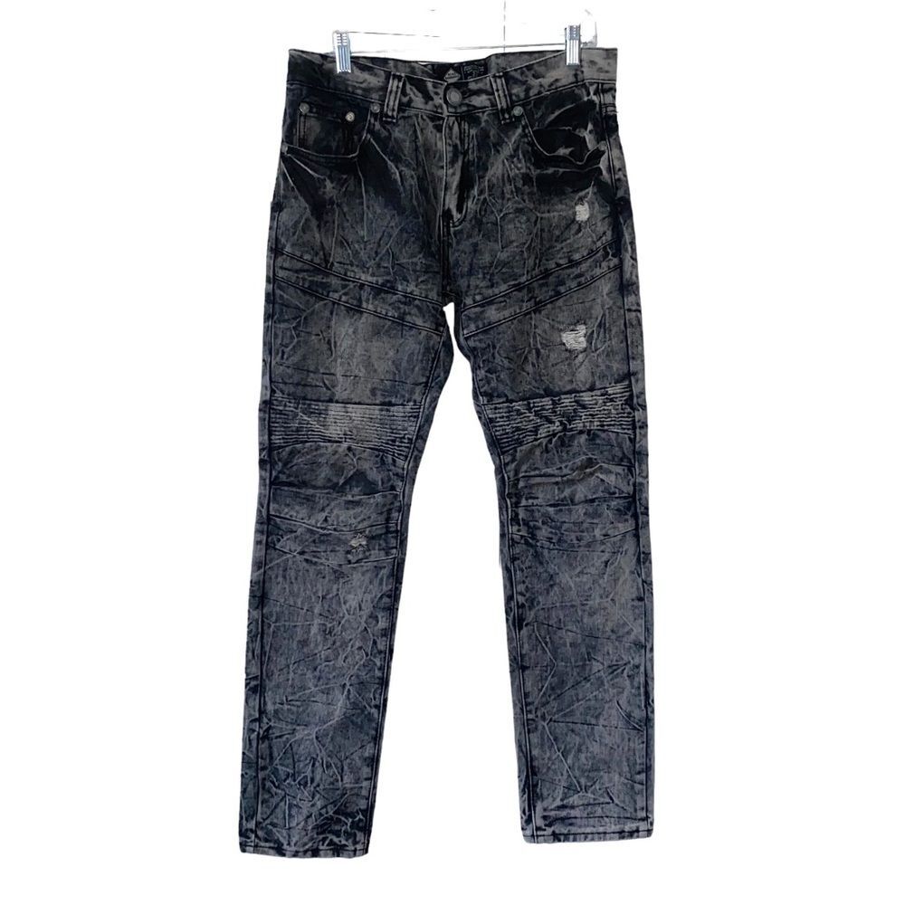 Men’s Road Narrows Distressed Marbled Denim Jeans Size 32 !